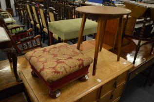 A stool and an occasional table.