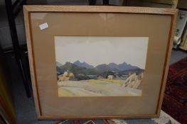 Robert Scott Irvine, Peaks of Skye, watercolour and another watercolour landscape by a different