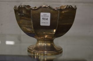 A silver pedestal bowl.