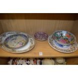 Chinese porcelain dishes and plates.