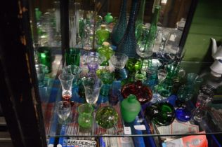 A good collection of colourful glassware.