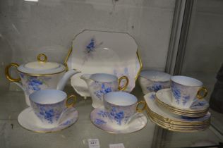 A Shelley part tea service (jug cracked).