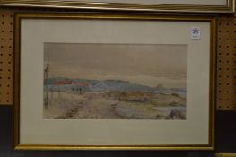 R Scott Murray, Mending the nets, watercolour, signed and dated 1905.