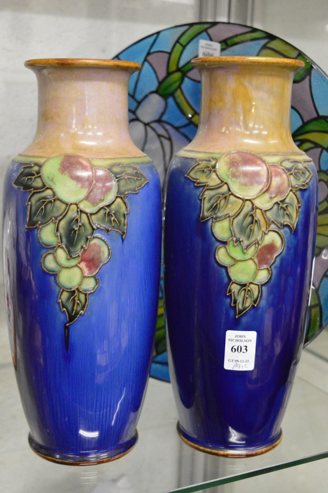 A pair of Doulton vases.