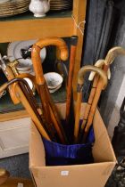 A collection of walking sticks etc.