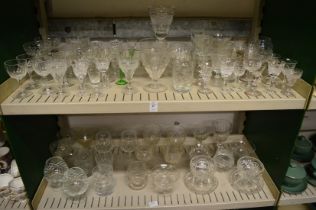 Cut glass drinking glasses.