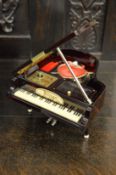 A musical jewellery box modelled as a piano.