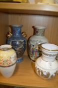 Four decorative vases.