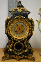 A decorative mantel clock.