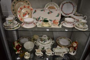 A large collection of Christmas themed china to include Portmeirion tureen and cover.