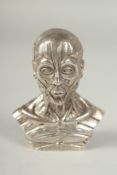 A silver anatomical man vesta case, 57grams, 6cm.