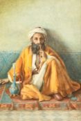 OGDEN, CIRCA 1900, A PAIR OF WATERCOLOURS OF A NORTH AFRICAN MAN holding a rifle and a figure in a