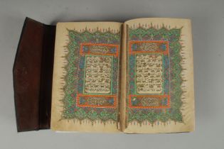 A 19TH CENTURY OTTOMAN TURKISH QURAN, signed Hafiz Uthman al-Fawzi and dated 1258H./1842, fifteen