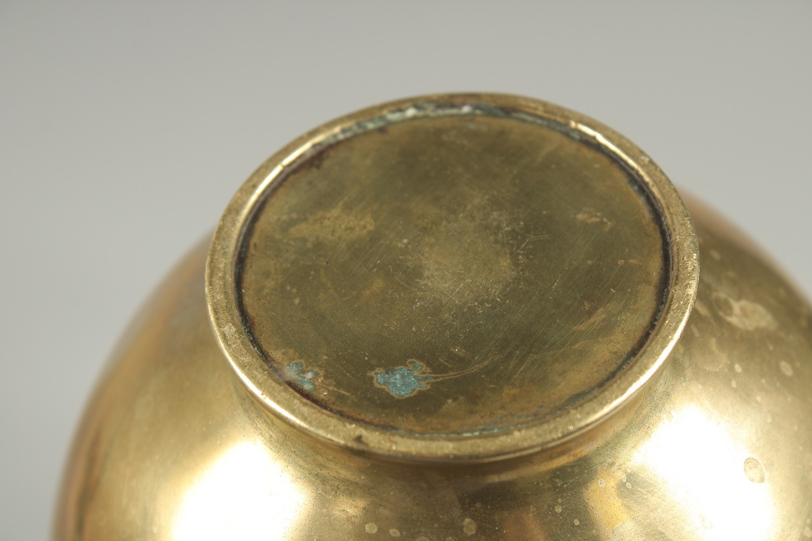 A JAPANESE BRASS JUG, with relief foliate decoration, 23cm high. - Image 6 of 6