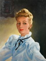 Mid-20th Century British School, a head and shoulders portrait of a lady, oil on canvas. 20" x