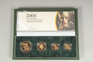 THE ROYAL MINT. 2006, UNITED KINGDOM GOLD PROOF FOUR COIN SOVEREIGN COLLECTION. Certificate No.