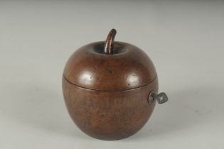 AN APPLE TEA CADDY.