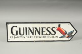 AN IRON SIGN "GUINNESS" . 4ins x 13ins.
