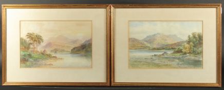 H.M. Krause, A pair of loch scenes, watercolours, both signed and inscribed, 9.5" x 14.5", (