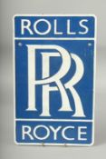 AN IRON SIGN "ROLLS ROYCE". 11ins x 7ins.