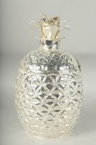 A PINEAPPLE ICE BUCKET with hinged lid. 13ins high.