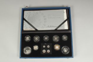 THE QUEEN'S 80TH BIRTHDAY COLLECTION, 2006. A CELEBRATION IN SILVER. 9 silver coins and 4 silver