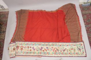 A PAISLEY SHAWL AND AN INDIAN TEXTILE.