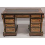 A SUPERB VICTORIAN BURR WALNUT "WILTON" DESK. CIRCA. 1870, attributed to HOLLAND & SONS. The