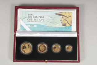 THE ROYAL MINT. 2006, BRITANNIA COLLECTION, GOLD PROOF FOUR COIN SET, Certificate No. 0255. £100.00,