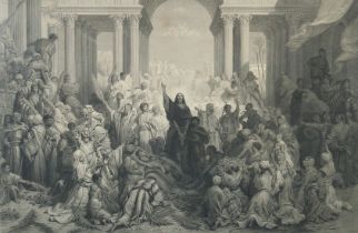 Alphonse Francois after Gustave Dore, Circa 1882, 'Christ Entering Jerusalem', etching, plate mark