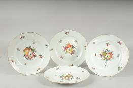 FOUR HERAND FRUIT PLATES. 8.5ins diameter.