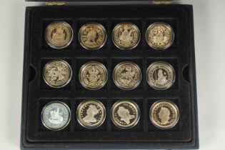 THE HISTORIC COINS OF GREAT BRITTAIN. TWELVE SILVER COINS, cased, Westminster Museum Collection with