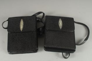 A PAIR OF ROYSTER STINGRAY SKIN BAGS.