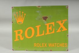 A ROLEX ENAMEL SIGN. 11ins x 14ins.