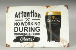 AN IRON PAINTED GUINNESS SIGN.