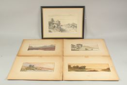 A. Hulk (19th Century) A collection of four unframed watercolours of mountain river landscapes,