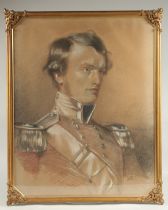 Charles Allen Duval (1808-1872) A head and shoulders portrait of a military officer, pastel and