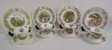 Royal Doulton Brambly Hedge 'Four Seasons' collection comprising teacups, saucers and plates