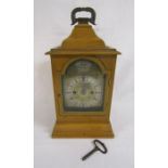 John Hodges London table clock with fretwork sides and glass rear door approx. 37cm tall
