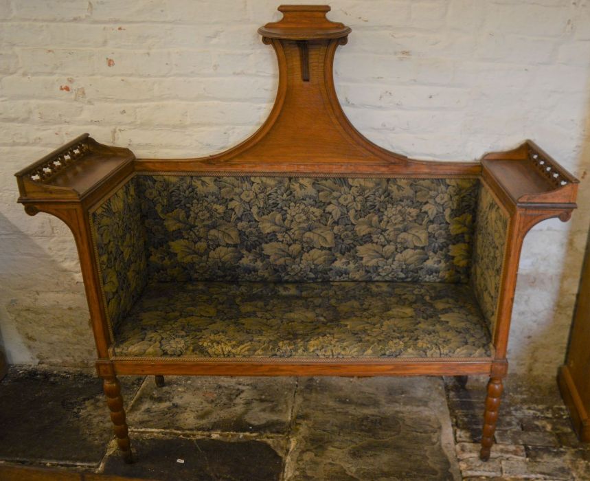 Late 19th century high back 2 seater sofa L147cm