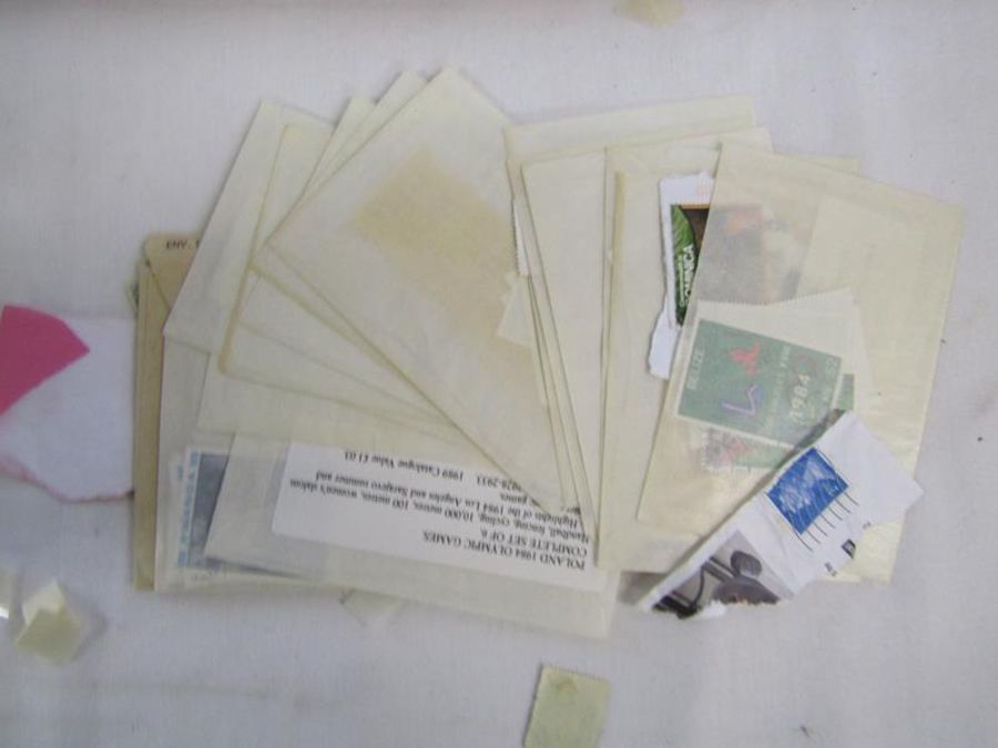 3 stamp albums containing various stamps and a large quantity of mixed loose stamps and first day - Image 17 of 21