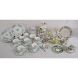 Collection of tableware including Aynsley Moonlight Rose part tea service, Royal Albert Poppy, Enoch