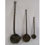 3 cast iron smelting ladles