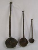 3 cast iron smelting ladles