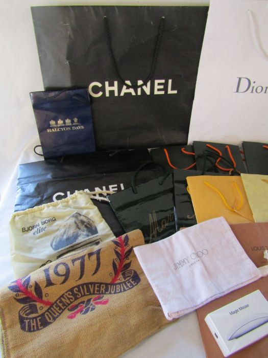 Collection of used shopping bags and boxes including Chanel, Dior, Jimmy Choo, Louis Vuitton, - Image 2 of 5