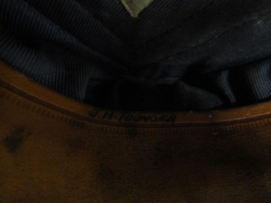 RAF Officers peaked service dress cap - Battersby London - hand written name J.H Younger, Field - Image 4 of 15