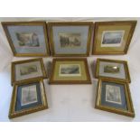 8 framed prints of London and Ireland  includes Middle Row Holbrook, Dublin Bay