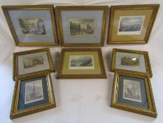 8 framed prints of London and Ireland  includes Middle Row Holbrook, Dublin Bay