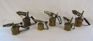 Collection of 6 blow torches includes Bladon, Taymax, Radius, Made in Austria JMR and RM