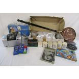 Collection of items including Softline sl90 shower (new in box), Epson picture mate with paper,